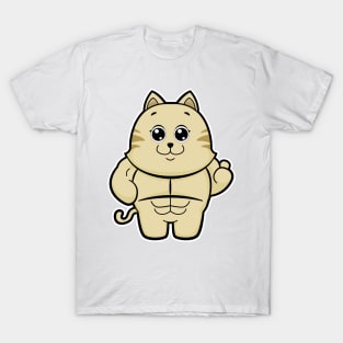 Cat as Bodybuilder with Six pack T-Shirt